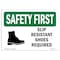 Signmission OSHA Sign, Slip Resistant Shoes Required, 18in X 12in Rigid Plastic, 18" W, 12" H, Landscape OS-SF-P-1218-L-10977 - alternate 1